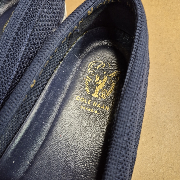 Cole Haan Women's Navy Blue Knit Loafers - Picture 3 of 9